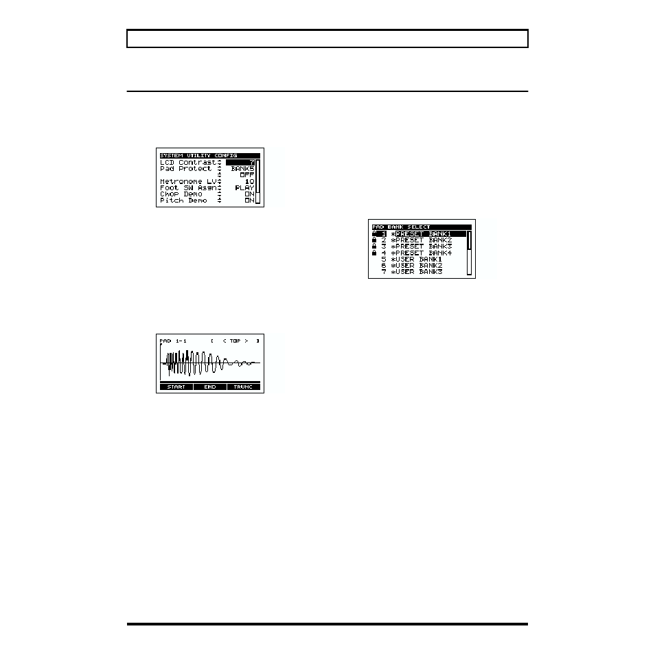 The sp-505’s display, Parameter list display, Wave display | Sub-window display | Boss Audio Systems SP-505 User Manual | Page 16 / 92