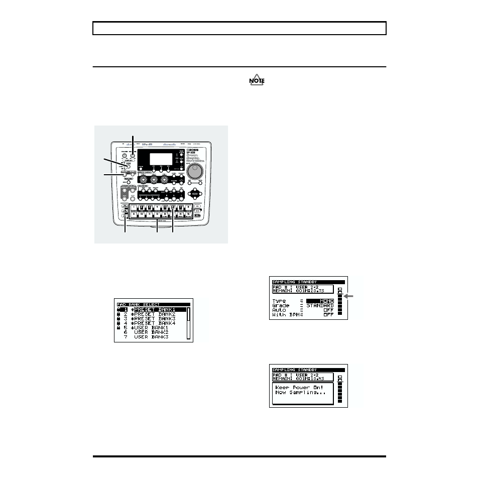 Recording a sample | Boss Audio Systems SP-505 User Manual | Page 22 / 92