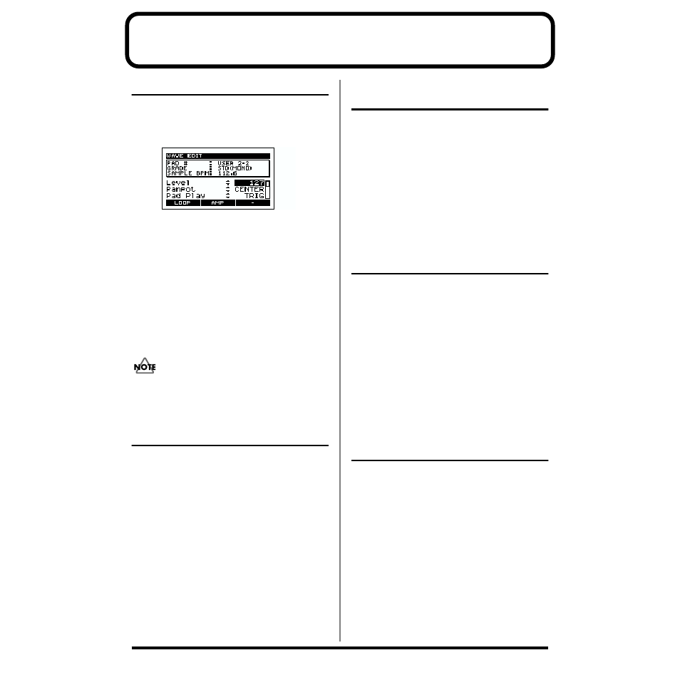 Chapter 4. changing the settings of a sample, Procedure, Adjusting the volume of a sample | Adjusting the stereo position of a sample, Changing how a sample plays and stops, Looping the playback of a sample | Boss Audio Systems SP-505 User Manual | Page 44 / 92