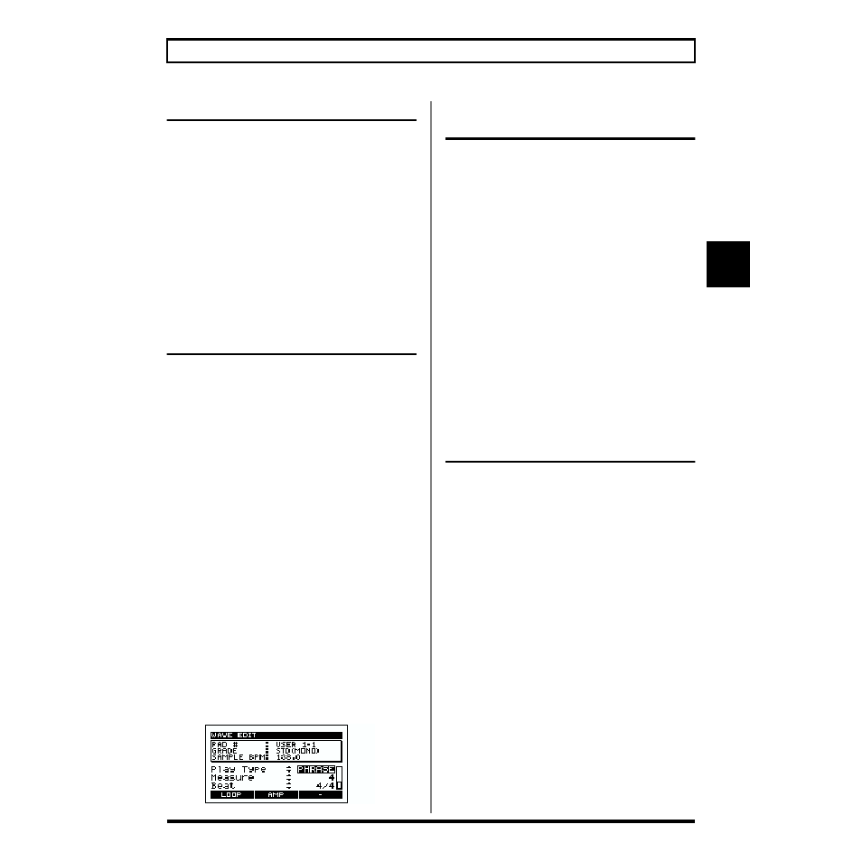 Playing a sample backward, Playing a sample in phrase or single modes, Changing the number of measures of a sample | Changing the time signature of a sample | Boss Audio Systems SP-505 User Manual | Page 45 / 92