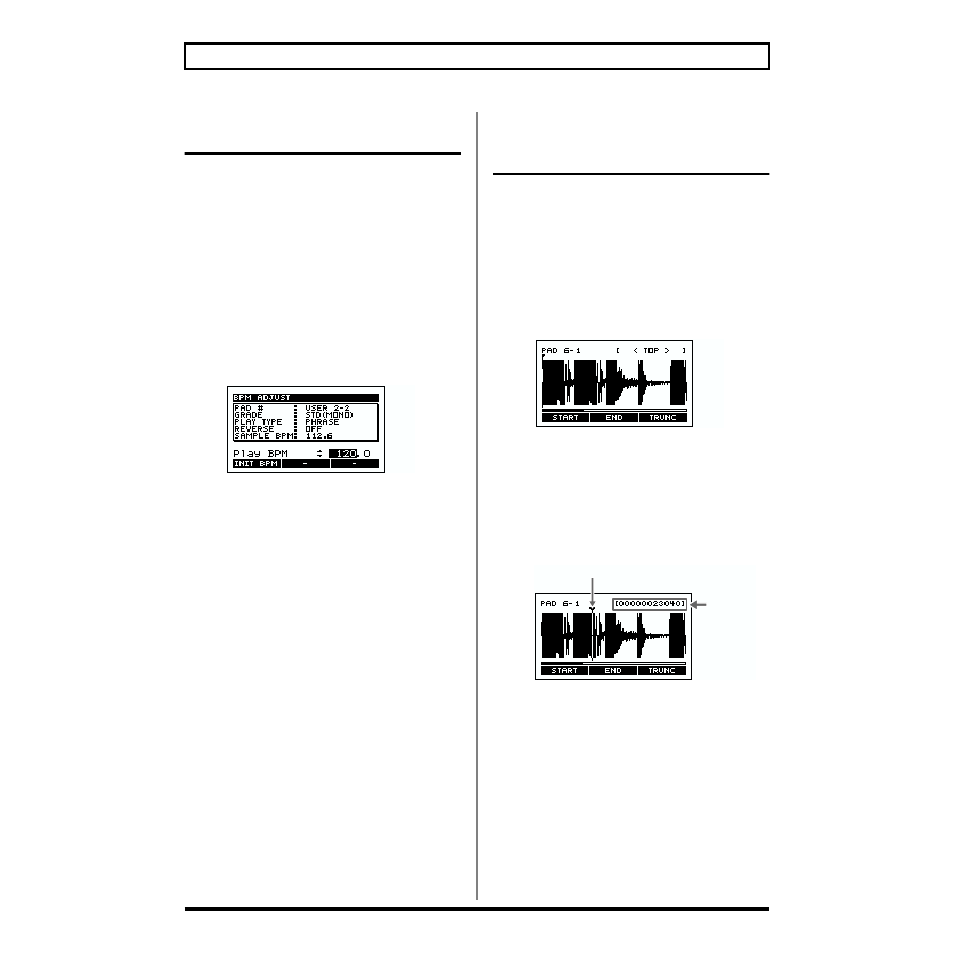 Adjusting the bpm (tempo) of a sample | Boss Audio Systems SP-505 User Manual | Page 46 / 92