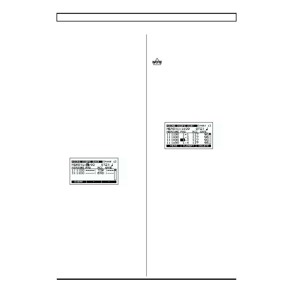 Viewing the performance data (microscope edit), Changing the pad number (microscope edit) | Boss Audio Systems SP-505 User Manual | Page 60 / 92