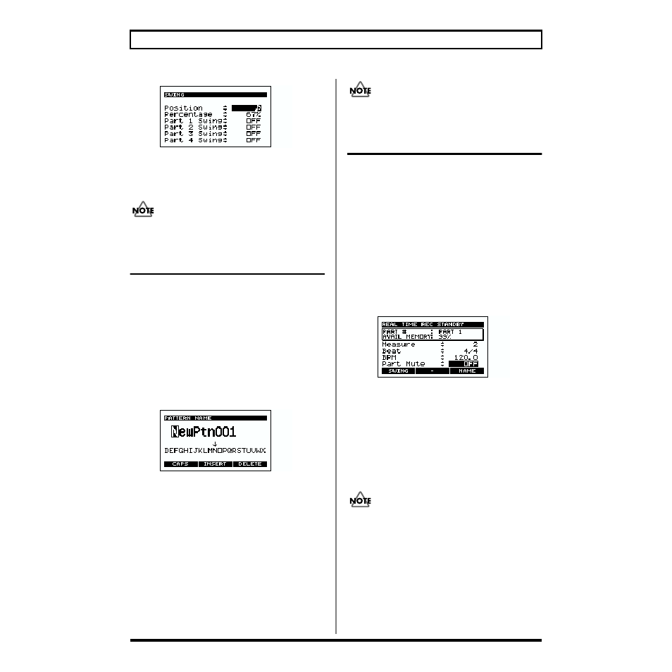 Assigning a name to a pattern, Storing the part mute status | Boss Audio Systems SP-505 User Manual | Page 62 / 92