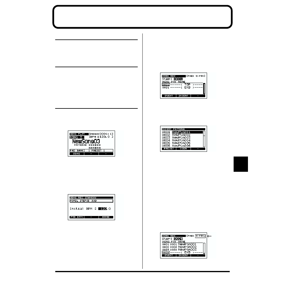 Chapter 9. creating a song, About song recording, Making song settings | Song recording procedure | Boss Audio Systems SP-505 User Manual | Page 63 / 92