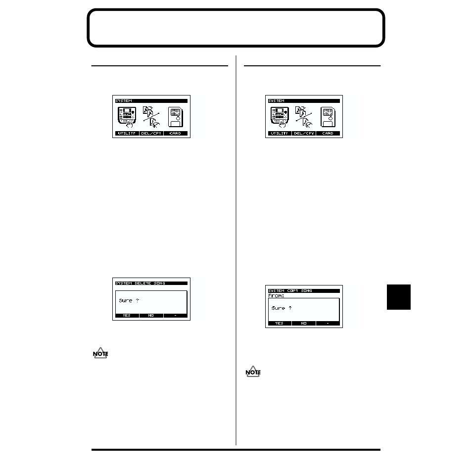 Chapter 10. deleting or copying a pattern or song, Deleting a pattern or song, Copying a pattern or song | Boss Audio Systems SP-505 User Manual | Page 65 / 92