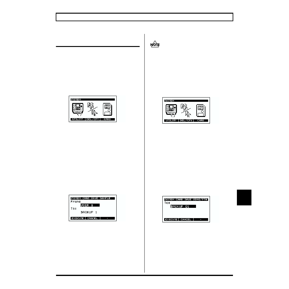 Saving data on a memory card (save), Saving sample data, Saving sequencer data | Saving sample data saving sequencer data | Boss Audio Systems SP-505 User Manual | Page 67 / 92