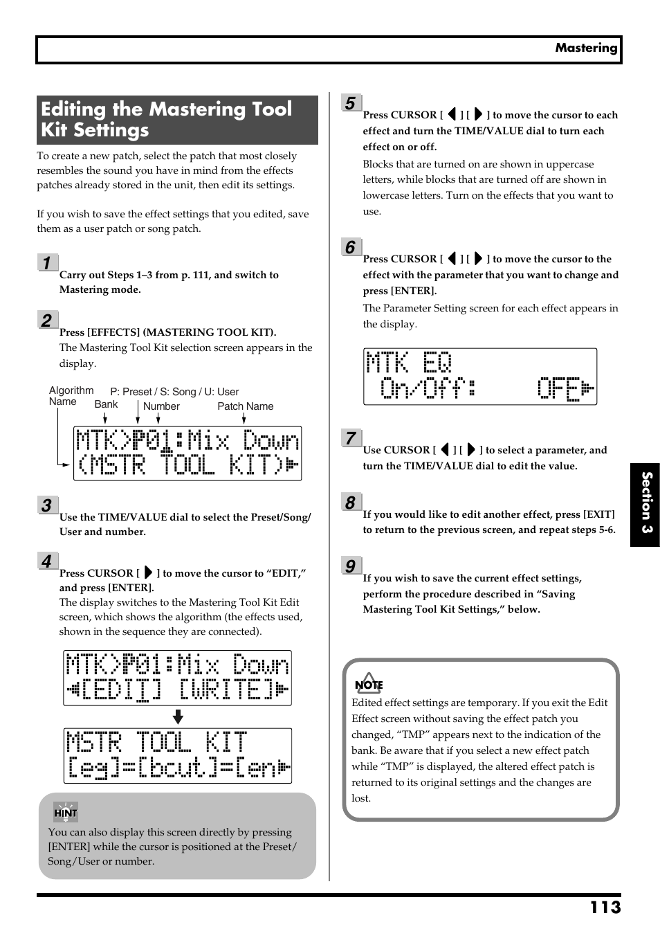 Editing the mastering tool kit settings, Re v0.10 | Boss Audio Systems BR-600 User Manual | Page 113 / 228