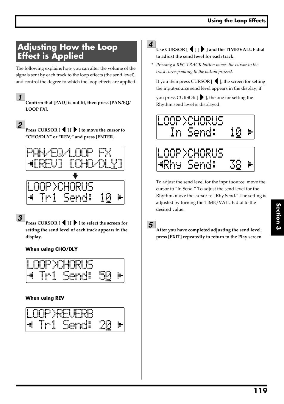 Adjusting how the loop effect is applied, Re v0.10 | Boss Audio Systems BR-600 User Manual | Page 119 / 228