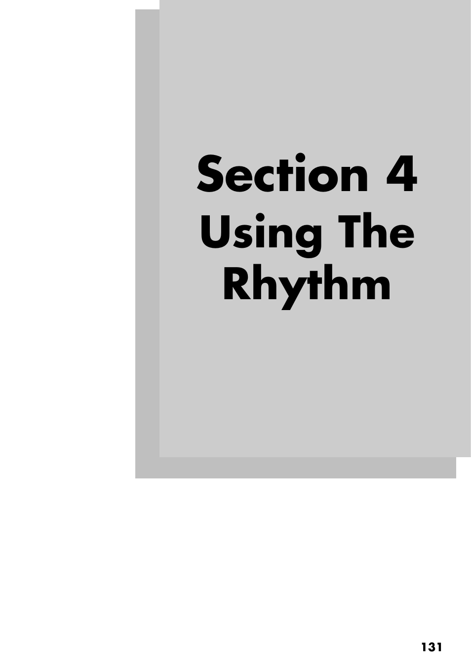 Section 4 using the rhythm, Section 4 using the rhythm” (p. 131), Using the rhythm | Boss Audio Systems BR-600 User Manual | Page 131 / 228