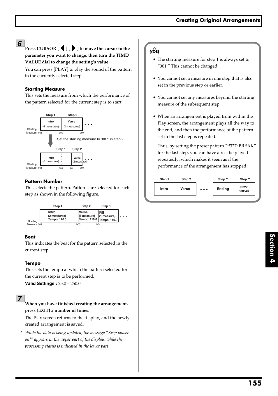 Re v0.10, Creating original arrangements | Boss Audio Systems BR-600 User Manual | Page 155 / 228