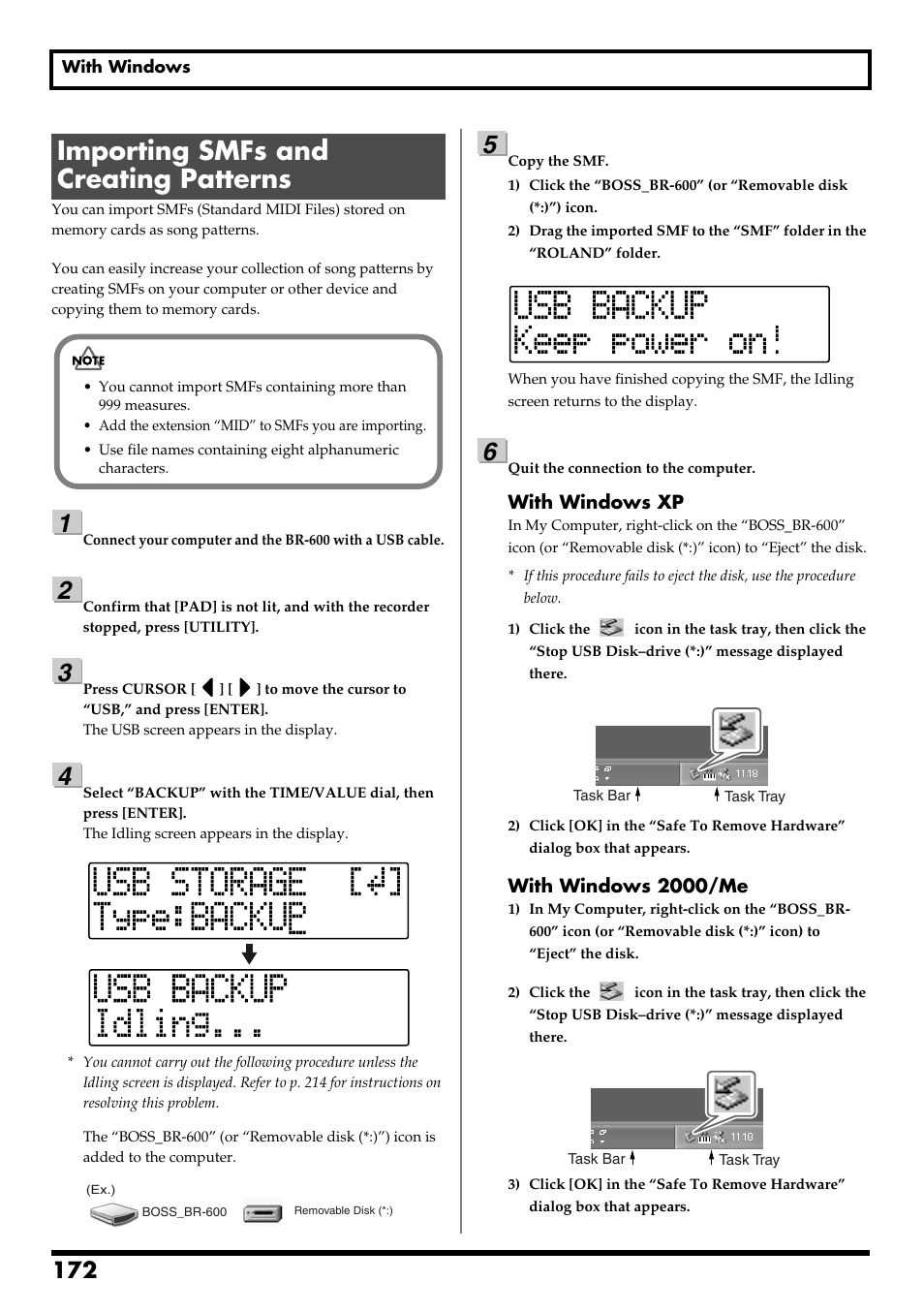 Importing smfs and creating patterns, Re v0.10 | Boss Audio Systems BR-600 User Manual | Page 172 / 228