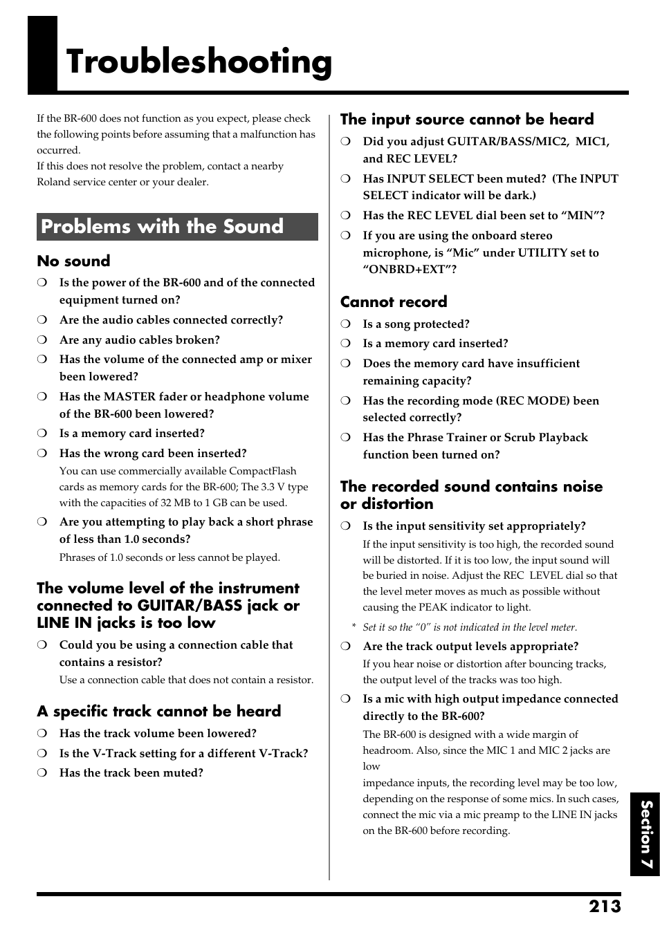 Troubleshooting, Problems with the sound | Boss Audio Systems BR-600 User Manual | Page 213 / 228