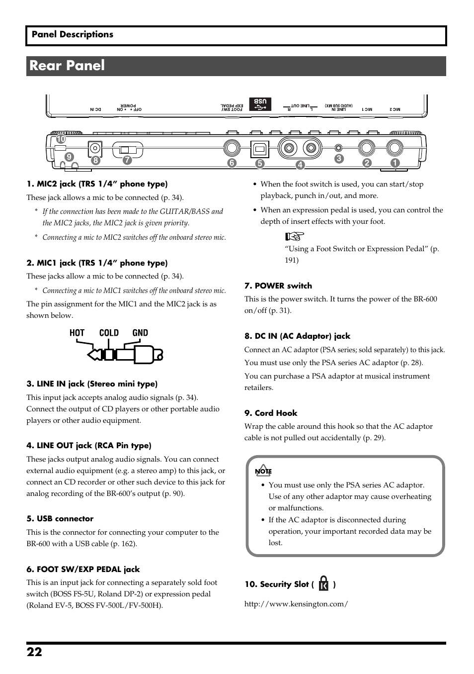 Rear panel, Re v0.10 | Boss Audio Systems BR-600 User Manual | Page 22 / 228