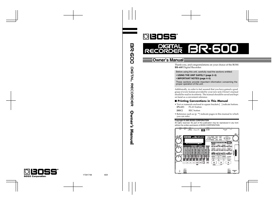 Owner’s manual | Boss Audio Systems BR-600 User Manual | Page 228 / 228