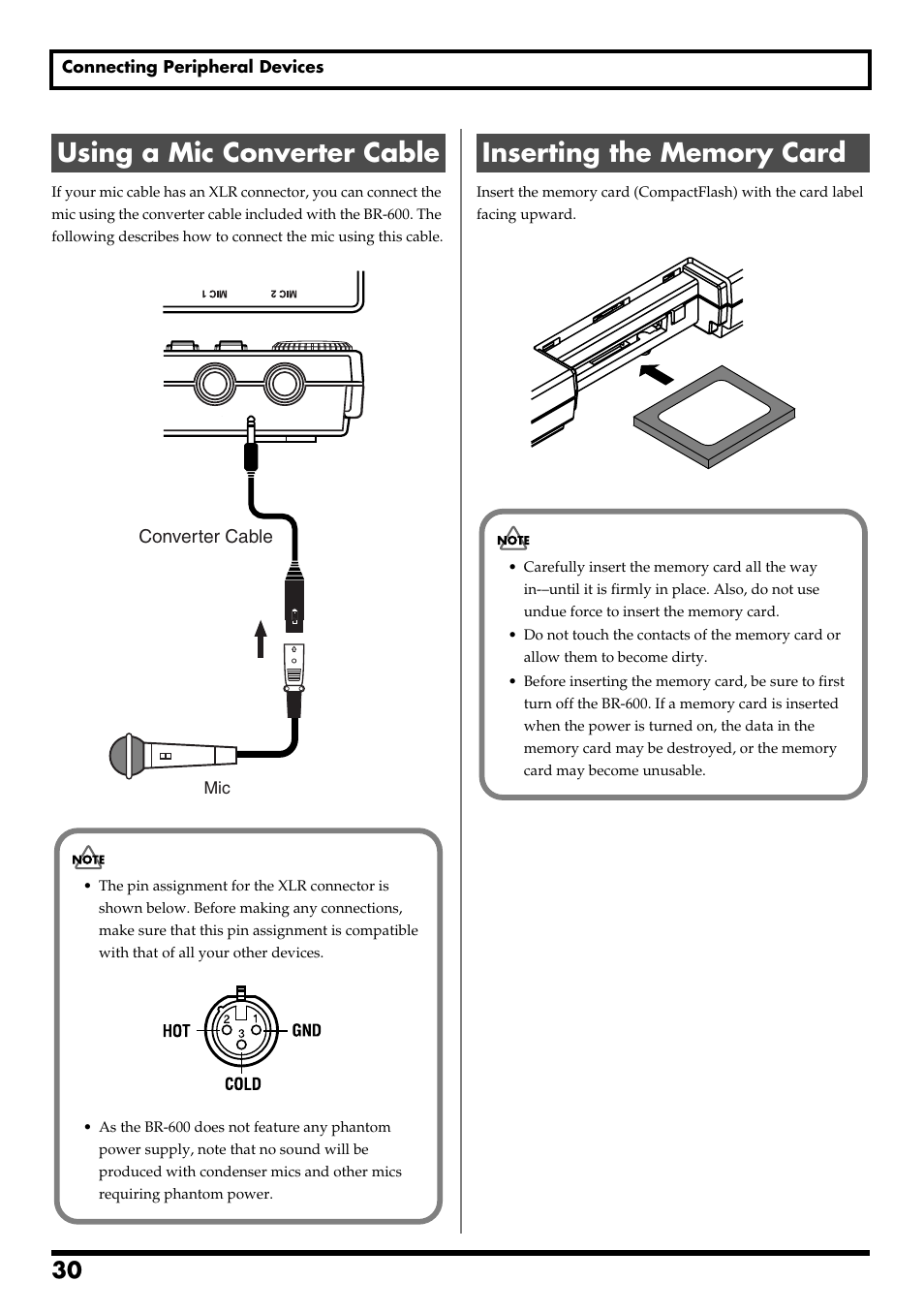 Using a mic converter cable, Inserting the memory card, Re v0.10 | Boss Audio Systems BR-600 User Manual | Page 30 / 228