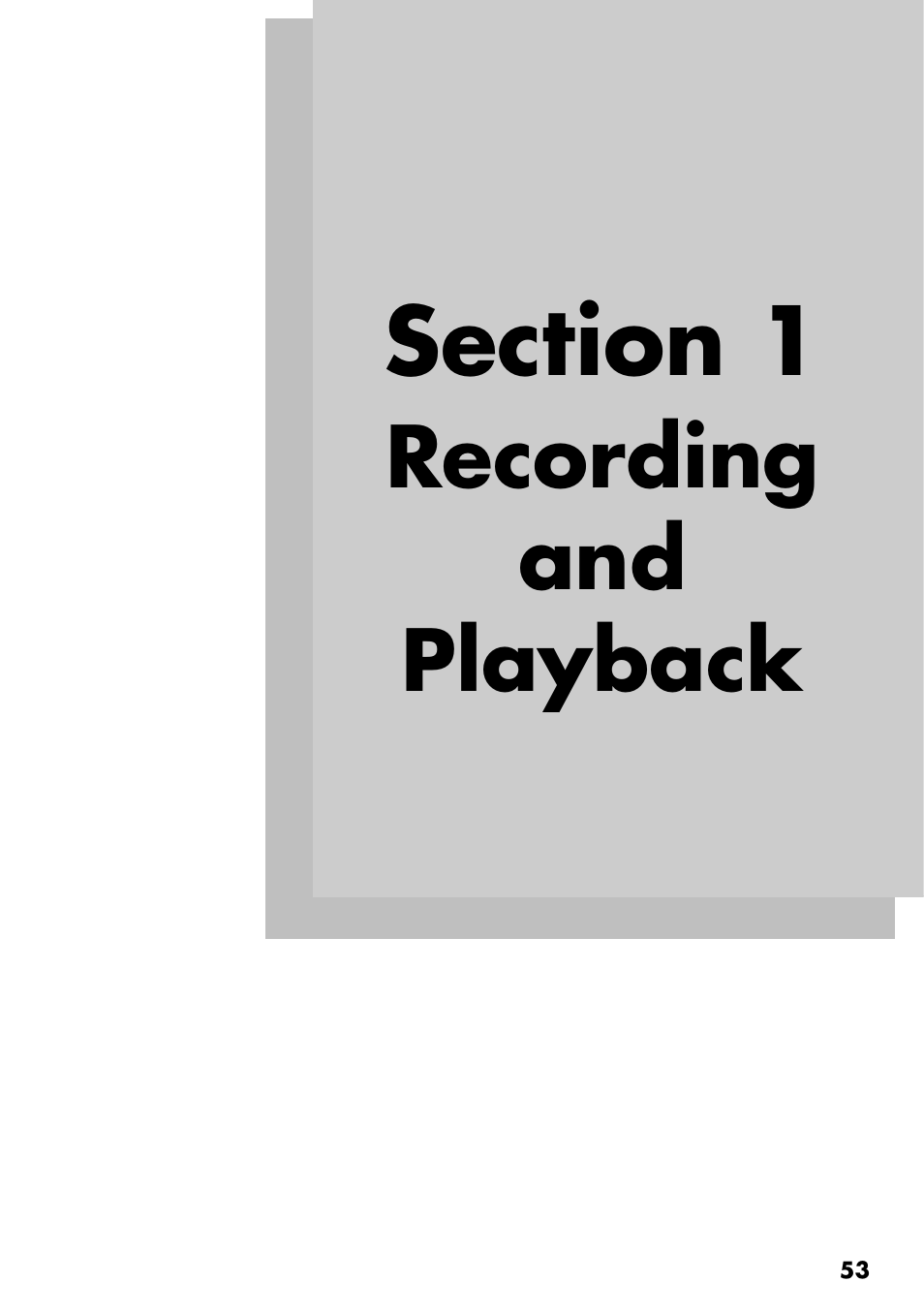 Section 1 recording and playback, Recording and playback | Boss Audio Systems BR-600 User Manual | Page 53 / 228