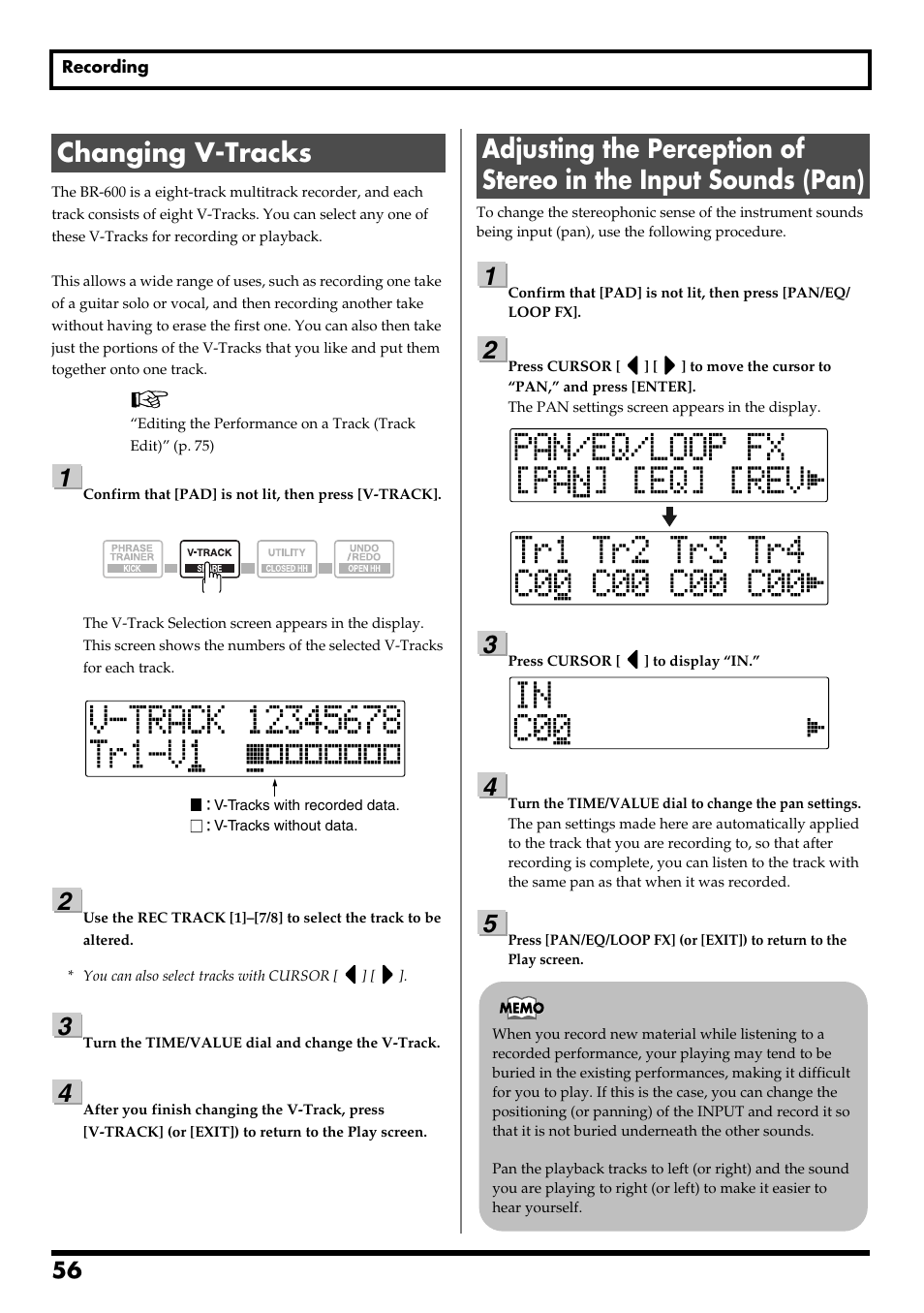 Changing v-tracks, Changing v-tracks” (p. 56), Re v0.10 | Boss Audio Systems BR-600 User Manual | Page 56 / 228