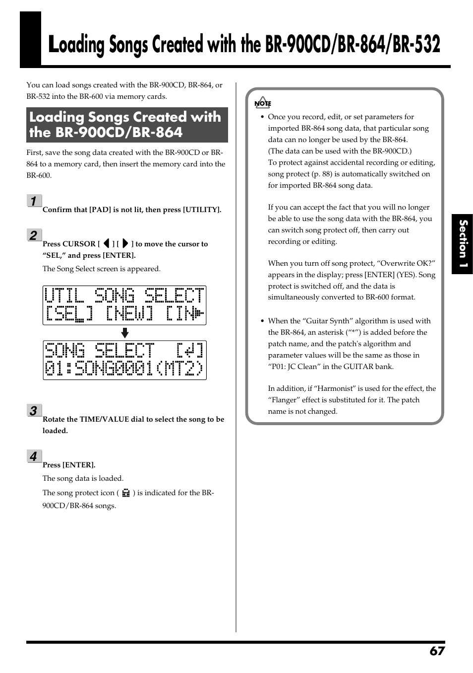 Loading songs created with the br-900cd/br-864 | Boss Audio Systems BR-600 User Manual | Page 67 / 228