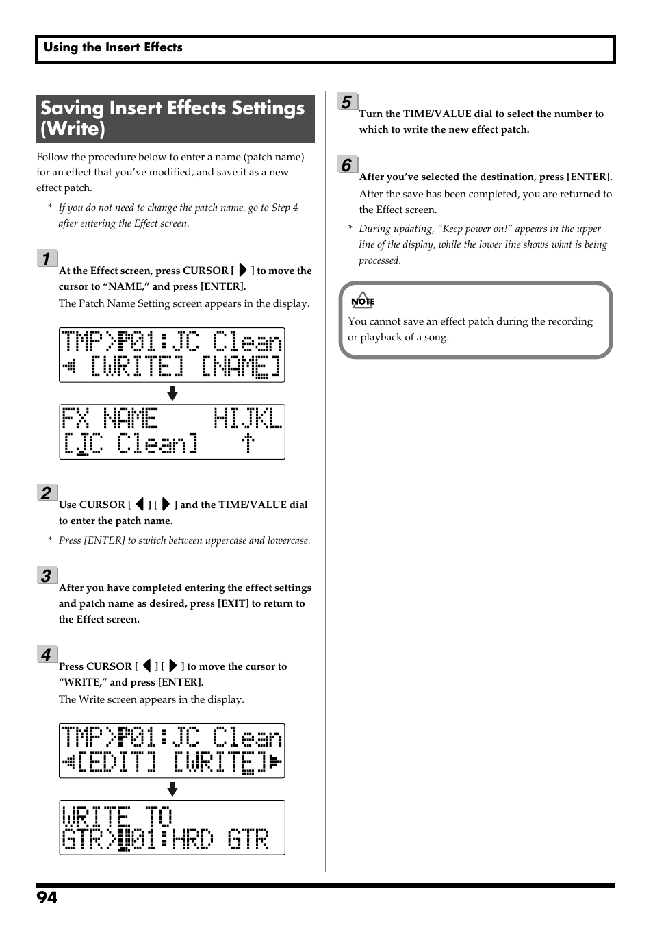 Saving insert effects settings (write), Re v0.10 | Boss Audio Systems BR-600 User Manual | Page 94 / 228