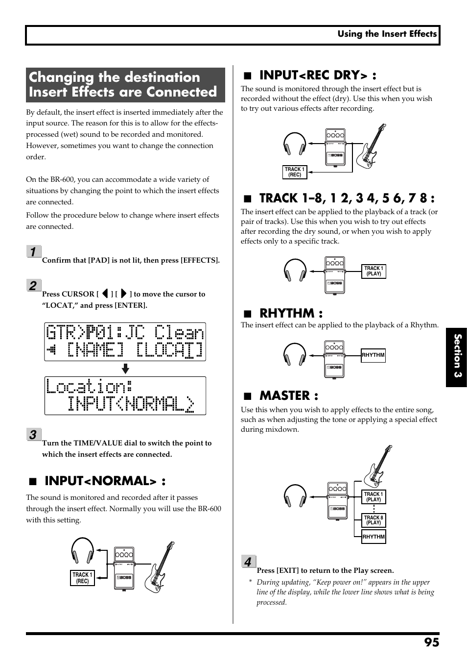 Track 1–8, 1 2, 3 4, 5 6, 7 8, Input<normal, Input<rec dry | Rhythm, Master, Re v0.10 | Boss Audio Systems BR-600 User Manual | Page 95 / 228