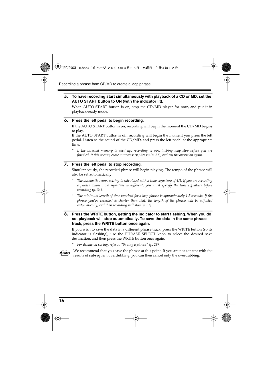 Boss Audio Systems RC-20XL User Manual | Page 16 / 40