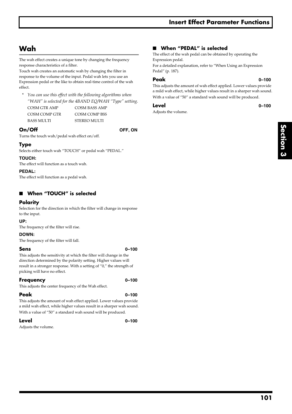 101 insert effect parameter functions | Boss Audio Systems BR-900CD User Manual | Page 101 / 232