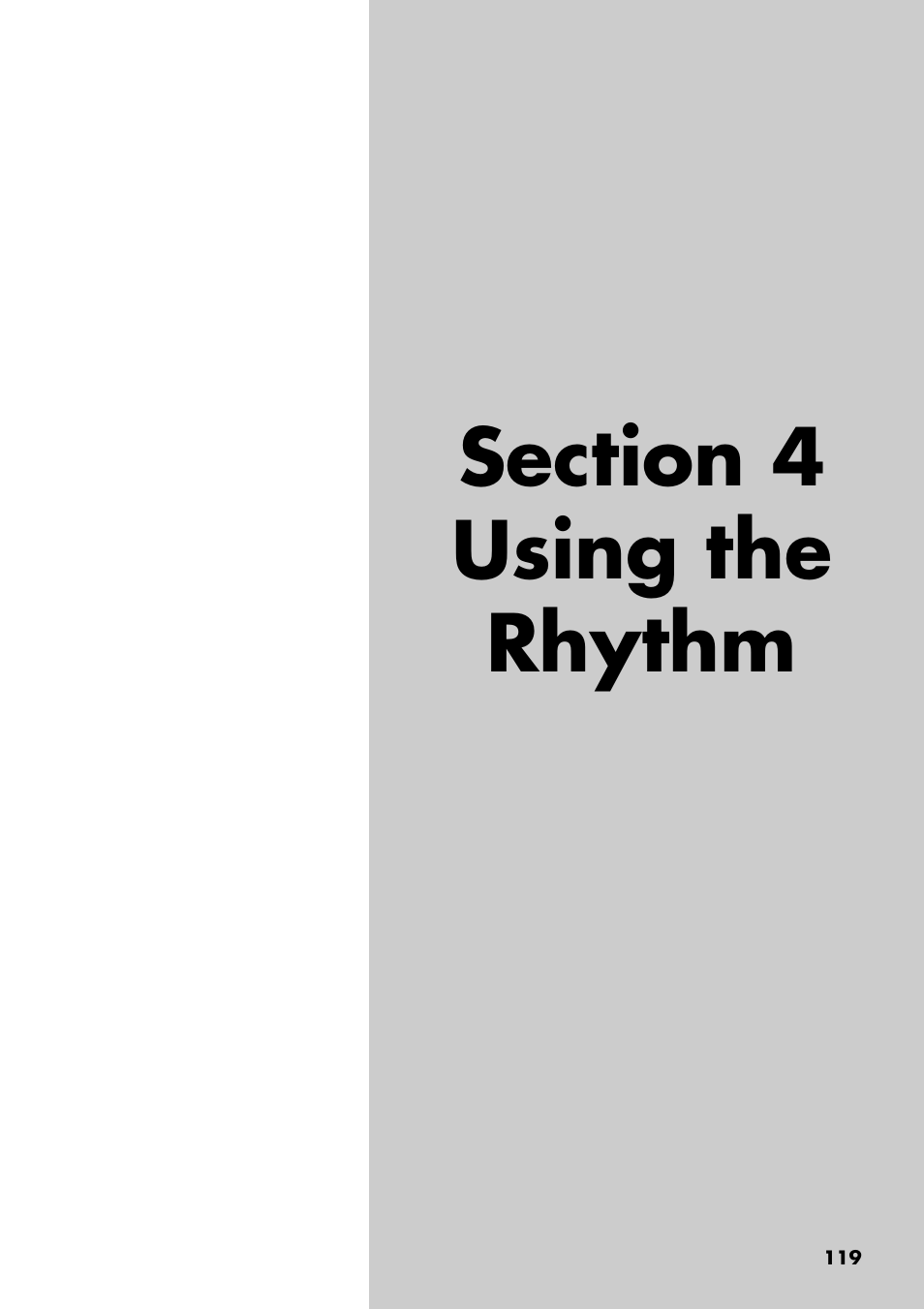 Section 4 using the rhythm, Section 4 using the rhythm . 119, Section 4 using the rhythm” (p. 119) | Boss Audio Systems BR-900CD User Manual | Page 119 / 232