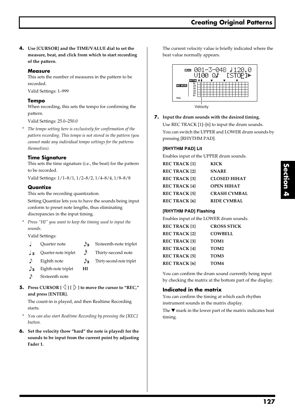 127 creating original patterns | Boss Audio Systems BR-900CD User Manual | Page 127 / 232