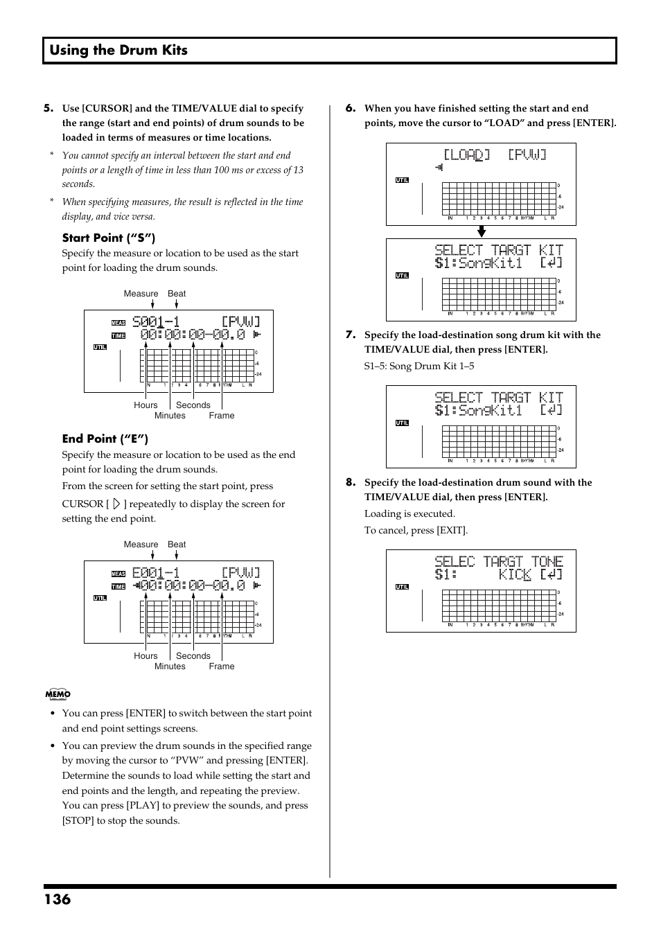 136 using the drum kits | Boss Audio Systems BR-900CD User Manual | Page 136 / 232