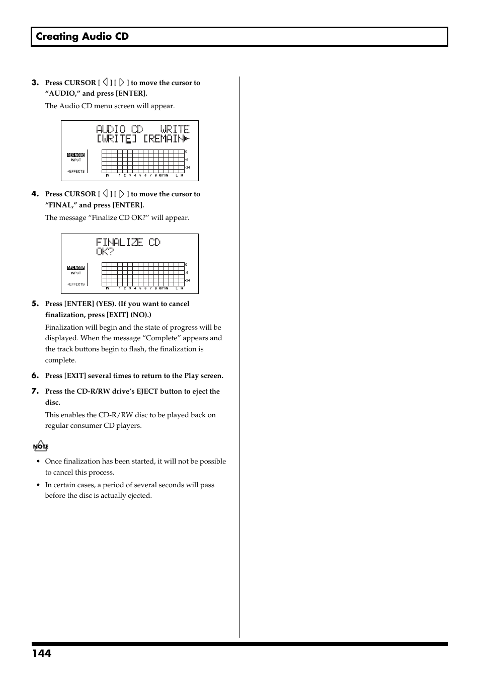 144 creating audio cd | Boss Audio Systems BR-900CD User Manual | Page 144 / 232