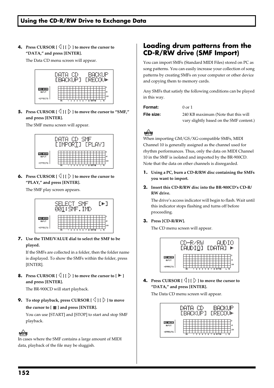 152 using the cd-r/rw drive to exchange data | Boss Audio Systems BR-900CD User Manual | Page 152 / 232