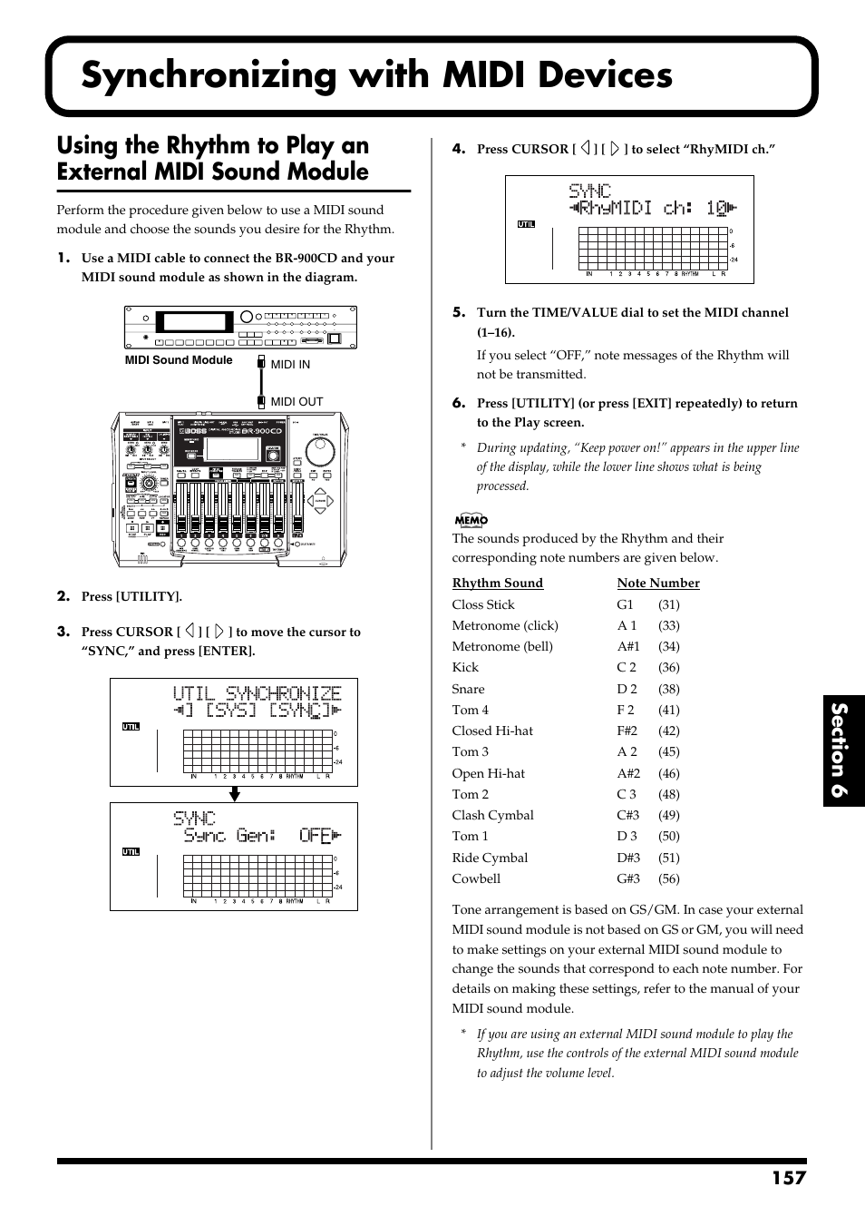 Synchronizing with midi devices | Boss Audio Systems BR-900CD User Manual | Page 157 / 232