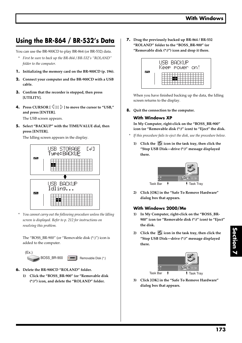 Using the br-864 / br-532’s data, 173 with windows | Boss Audio Systems BR-900CD User Manual | Page 173 / 232