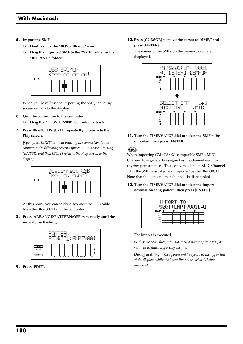 180 with macintosh | Boss Audio Systems BR-900CD User Manual | Page 180 / 232