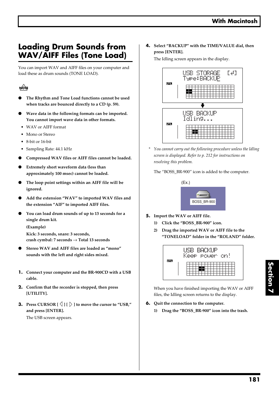 181 with macintosh | Boss Audio Systems BR-900CD User Manual | Page 181 / 232