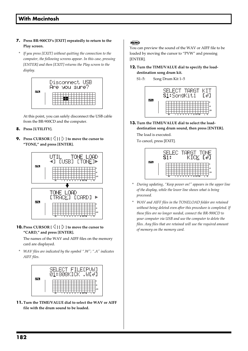 182 with macintosh | Boss Audio Systems BR-900CD User Manual | Page 182 / 232