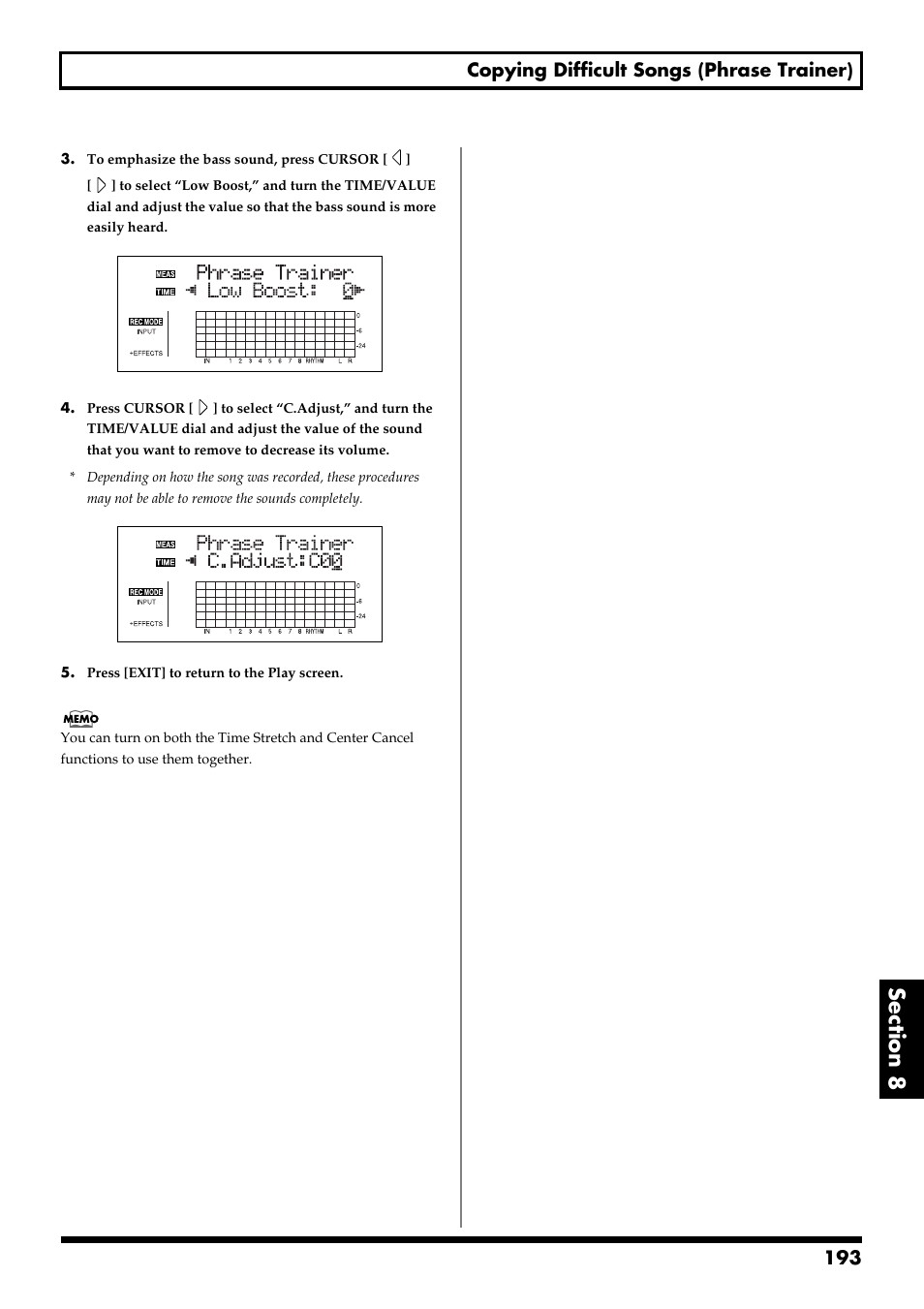 193 copying difficult songs (phrase trainer) | Boss Audio Systems BR-900CD User Manual | Page 193 / 232