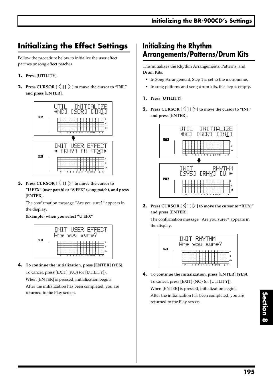 Initializing the effect settings | Boss Audio Systems BR-900CD User Manual | Page 195 / 232