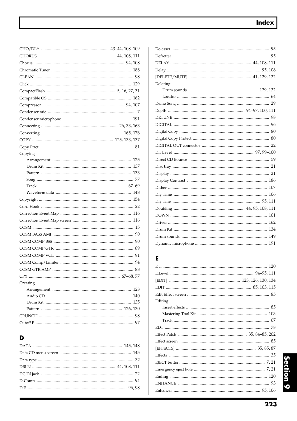 223 index | Boss Audio Systems BR-900CD User Manual | Page 223 / 232