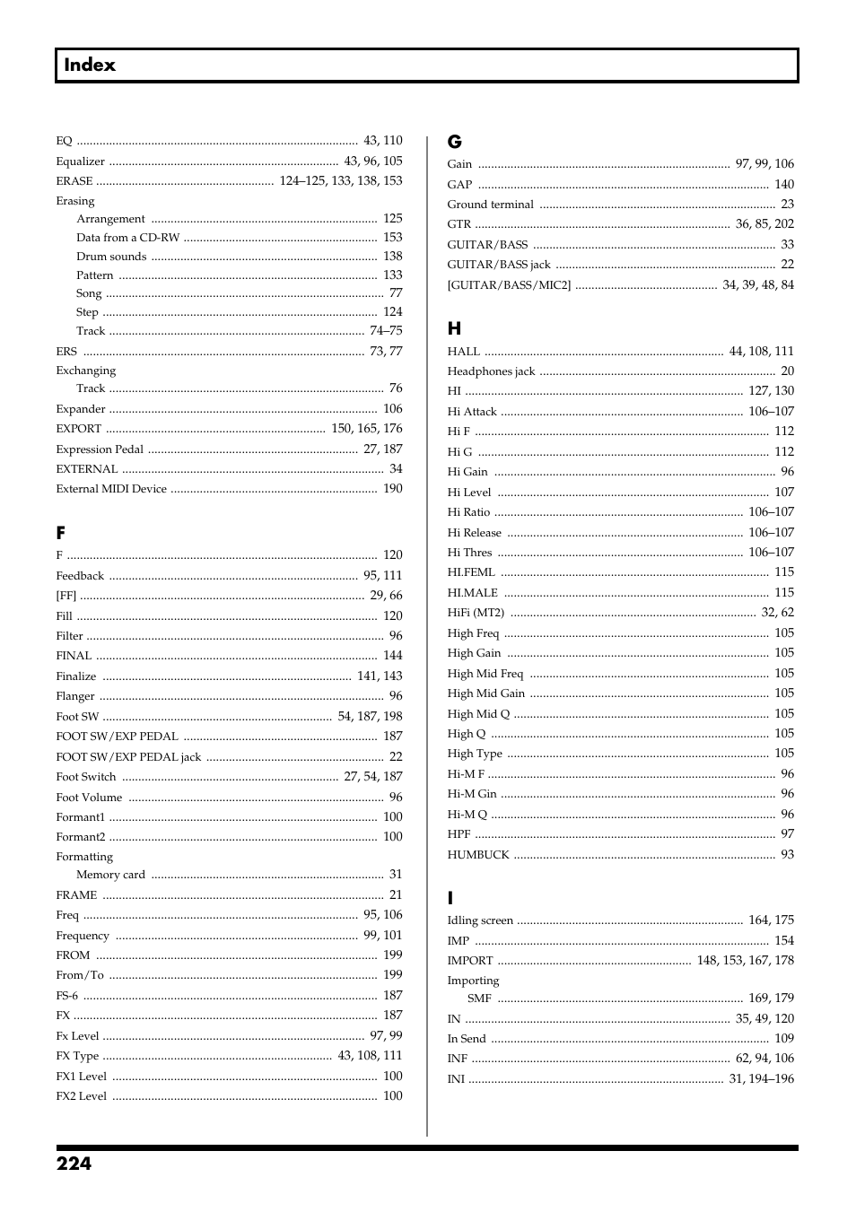 224 index | Boss Audio Systems BR-900CD User Manual | Page 224 / 232