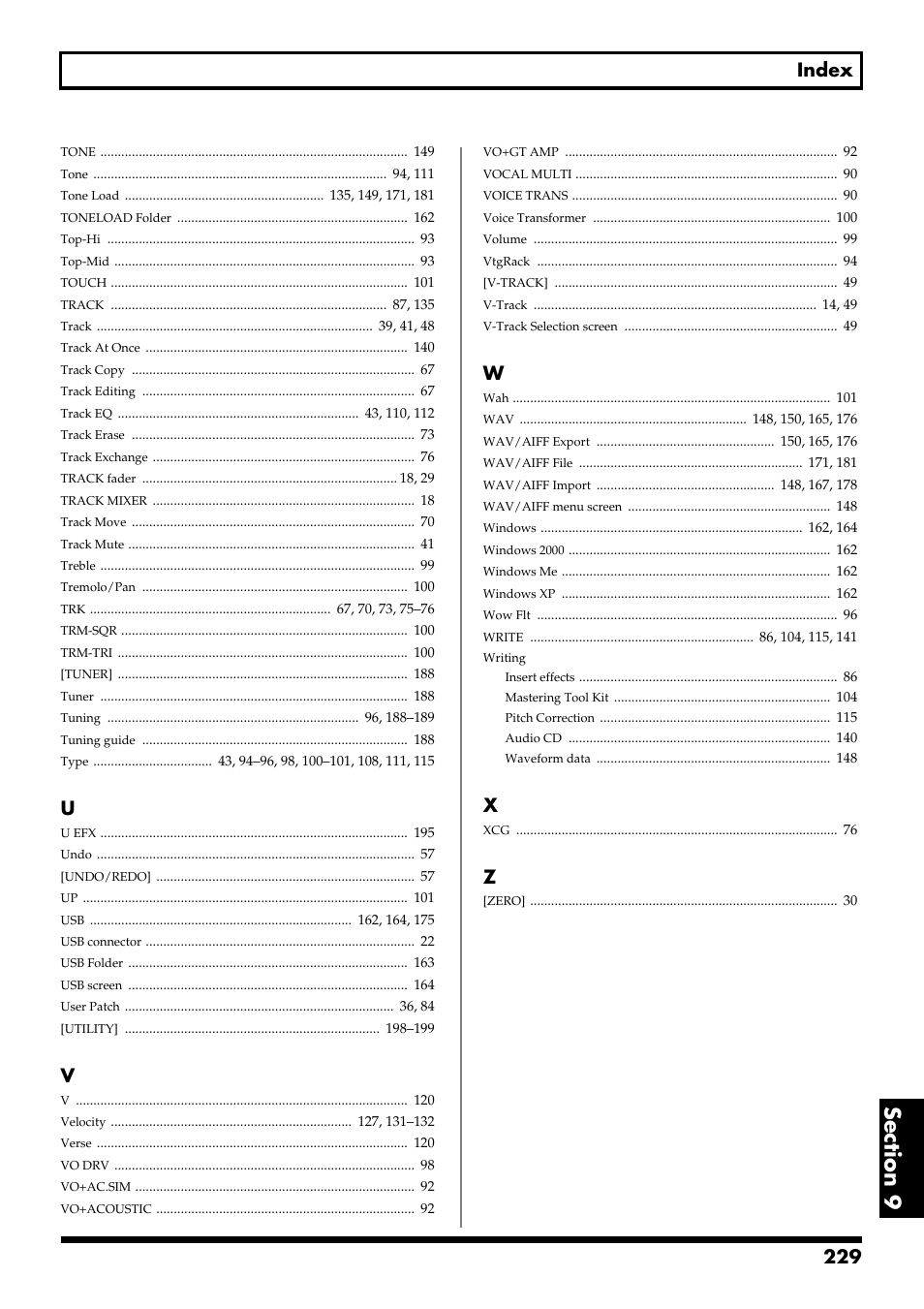 229 index | Boss Audio Systems BR-900CD User Manual | Page 229 / 232