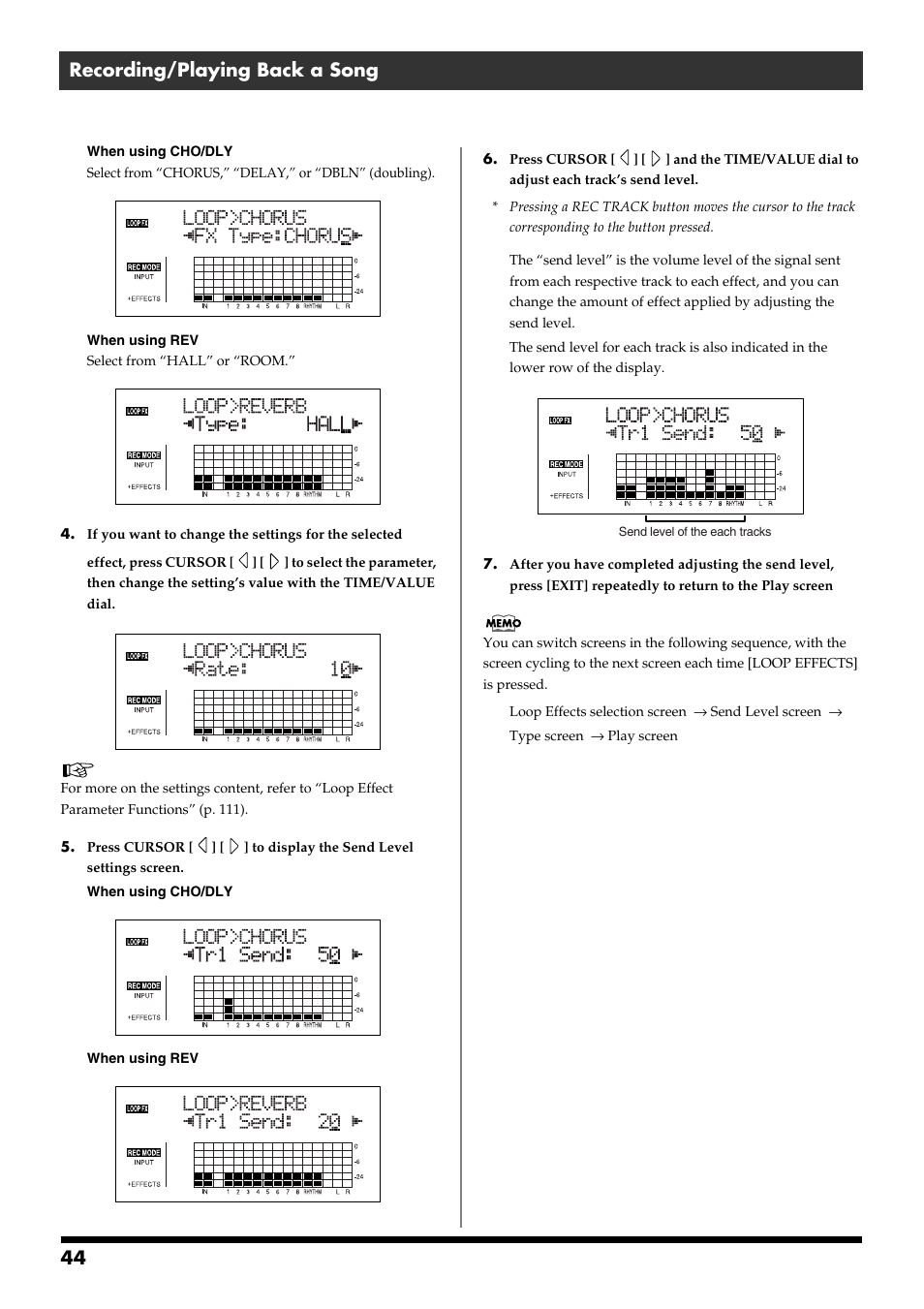 44 recording/playing back a song | Boss Audio Systems BR-900CD User Manual | Page 44 / 232