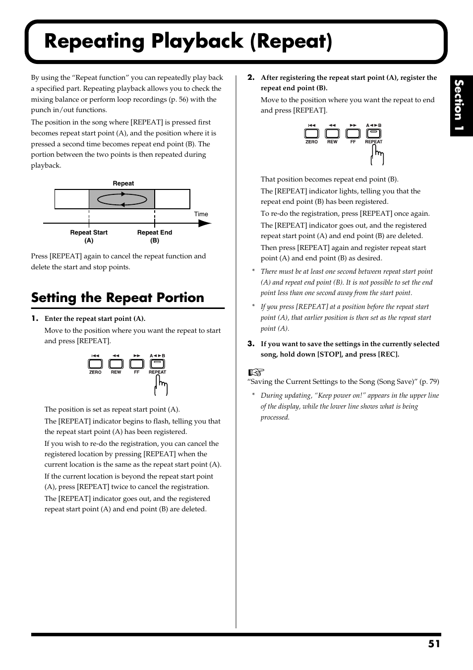 Repeating playback (repeat), Setting the repeat portion, Repeatedly (p. 51) | Boss Audio Systems BR-900CD User Manual | Page 51 / 232