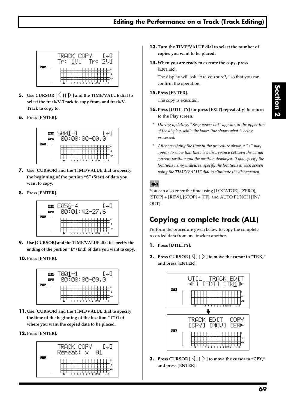 Copying a complete track (all) | Boss Audio Systems BR-900CD User Manual | Page 69 / 232