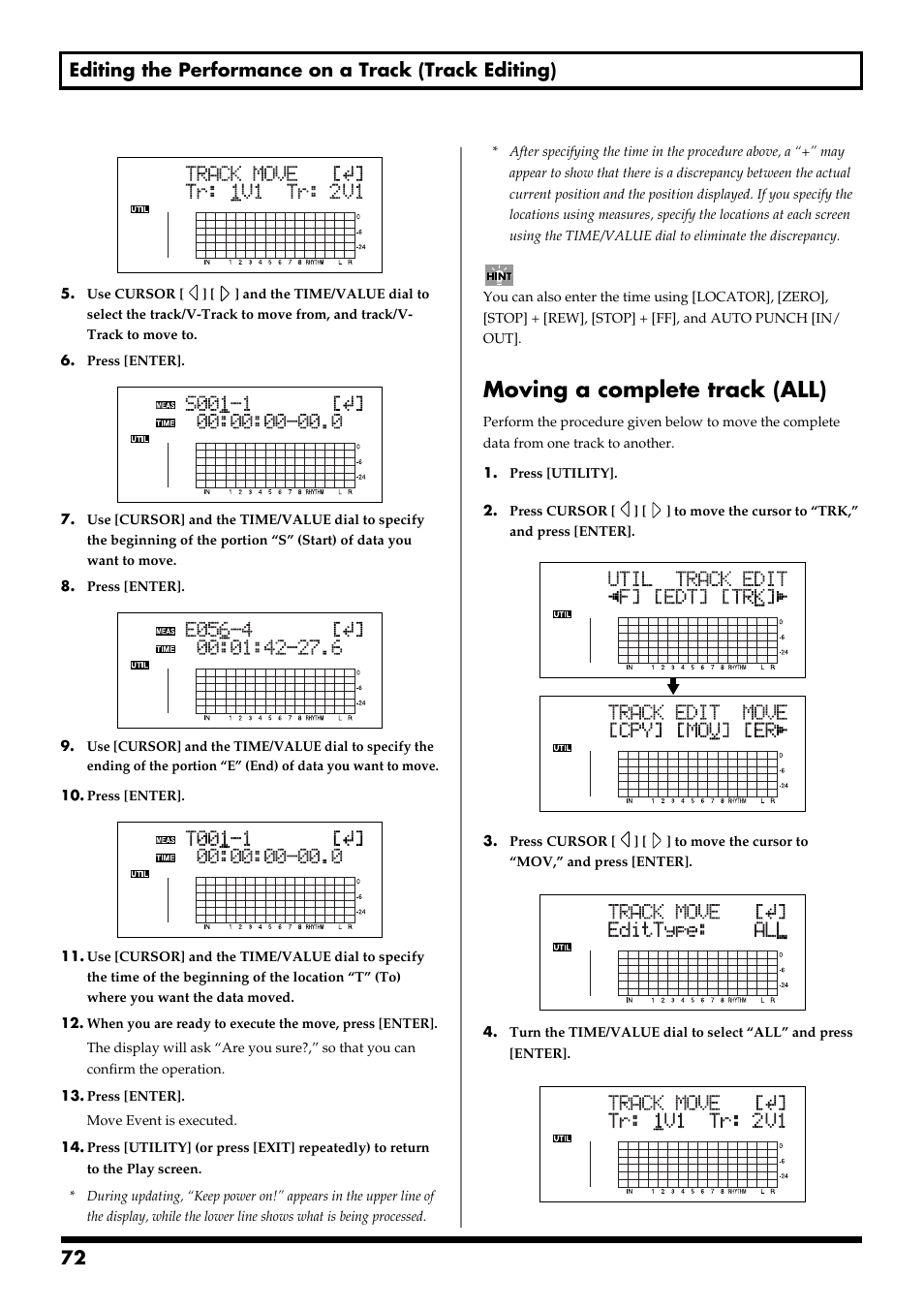 Moving a complete track (all) | Boss Audio Systems BR-900CD User Manual | Page 72 / 232