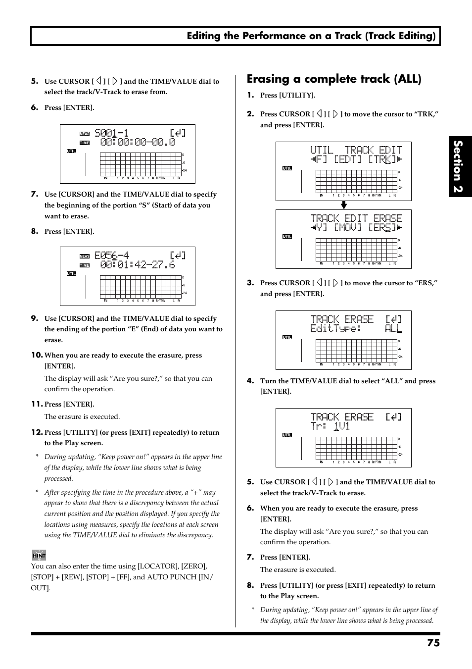 Erasing a complete track (all) | Boss Audio Systems BR-900CD User Manual | Page 75 / 232