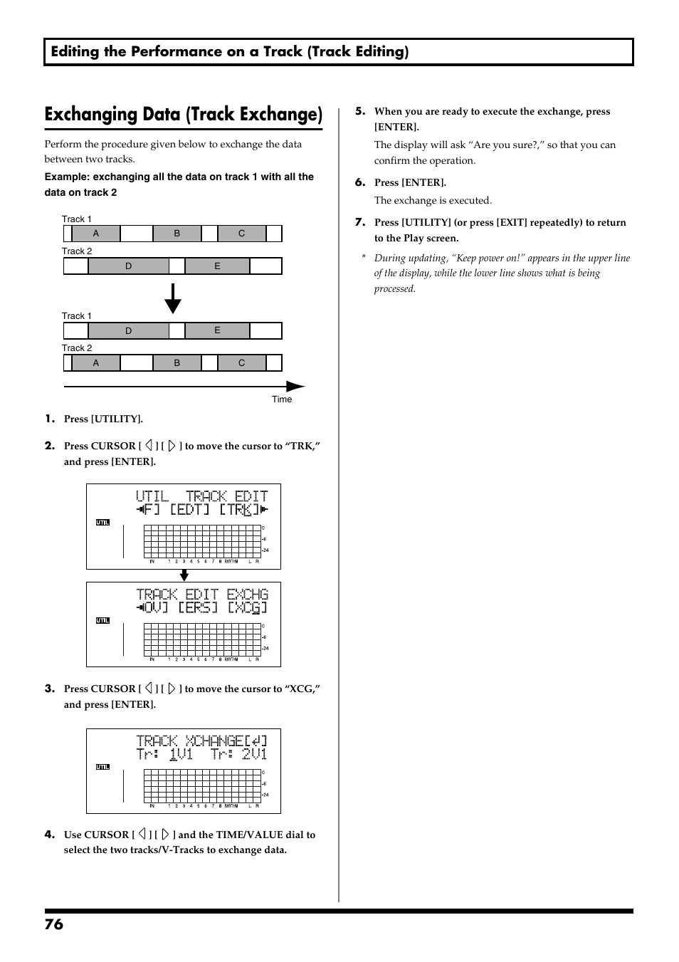 Exchanging data (track exchange) | Boss Audio Systems BR-900CD User Manual | Page 76 / 232