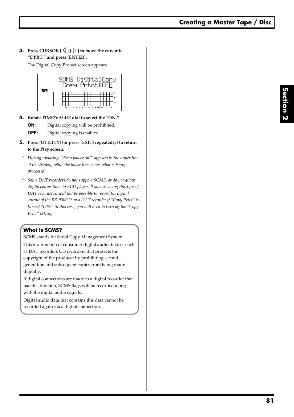 81 creating a master tape / disc | Boss Audio Systems BR-900CD User Manual | Page 81 / 232