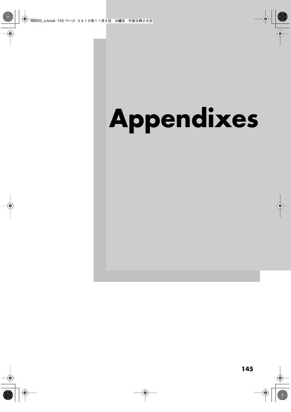 Appendixes | Boss Audio Systems BR-800 User Manual | Page 145 / 164