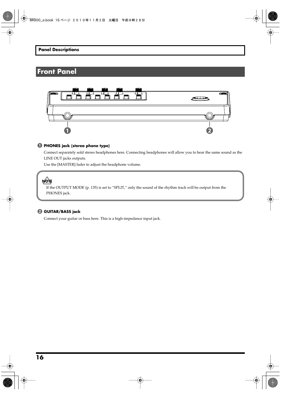 Front panel | Boss Audio Systems BR-800 User Manual | Page 16 / 164